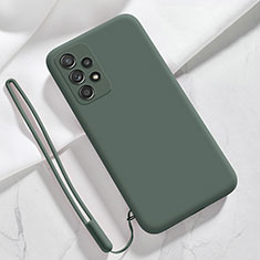 Custodia Silicone Ultra Sottile Morbida 360 Gradi Cover S04 per Samsung Galaxy A13 4G Verde Notte