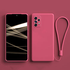 Custodia Silicone Ultra Sottile Morbida 360 Gradi Cover S04 per Samsung Galaxy A32 4G Rosa Caldo