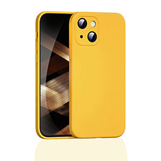 Custodia Silicone Ultra Sottile Morbida 360 Gradi Cover S05 per Apple iPhone 15 Giallo