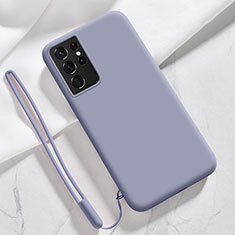 Custodia Silicone Ultra Sottile Morbida 360 Gradi Cover S05 per Samsung Galaxy S22 Ultra 5G Grigio Lavanda