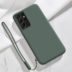 Custodia Silicone Ultra Sottile Morbida 360 Gradi Cover S05 per Samsung Galaxy S25 Ultra 5G Verde Notte