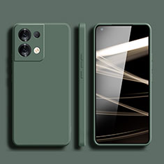 Custodia Silicone Ultra Sottile Morbida 360 Gradi Cover S06 per Oppo Reno8 Pro 5G Verde Notte