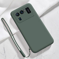 Custodia Silicone Ultra Sottile Morbida 360 Gradi Cover S06 per Xiaomi Mi 11 Ultra 5G Verde Notte