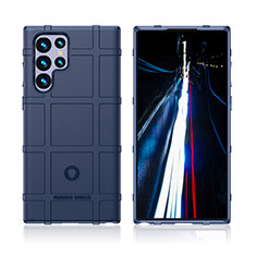 Custodia Silicone Ultra Sottile Morbida 360 Gradi Cover S07 per Samsung Galaxy S21 Ultra 5G Blu