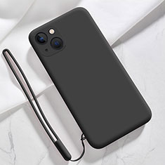 Custodia Silicone Ultra Sottile Morbida 360 Gradi Cover S08 per Apple iPhone 13 Mini Nero