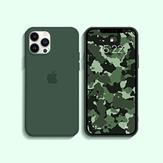 Custodia Silicone Ultra Sottile Morbida 360 Gradi Cover S08 per Apple iPhone 13 Pro Verde