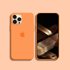 Custodia Silicone Ultra Sottile Morbida 360 Gradi Cover S08 per Apple iPhone 15 Pro Arancione