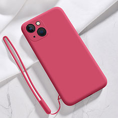 Custodia Silicone Ultra Sottile Morbida 360 Gradi Cover S08 per Apple iPhone 15 Rosa Caldo