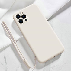 Custodia Silicone Ultra Sottile Morbida 360 Gradi Cover S09 per Apple iPhone 15 Pro Bianco