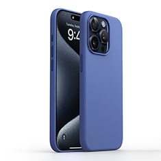 Custodia Silicone Ultra Sottile Morbida 360 Gradi Cover YK1 per Apple iPhone 16 Pro Blu