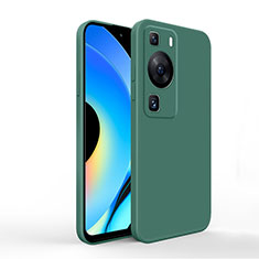 Custodia Silicone Ultra Sottile Morbida 360 Gradi Cover YK1 per Huawei P60 Pro Verde Notte