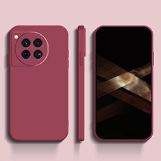 Custodia Silicone Ultra Sottile Morbida 360 Gradi Cover YK1 per OnePlus 12R 5G Rosso Rosa