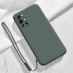 Custodia Silicone Ultra Sottile Morbida 360 Gradi Cover YK1 per OnePlus 9R 5G Verde Notte