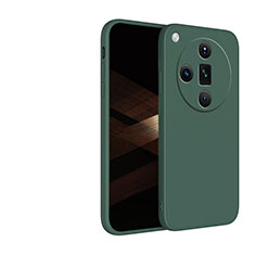 Custodia Silicone Ultra Sottile Morbida 360 Gradi Cover YK1 per Oppo Find X7 5G Verde Notte