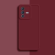 Custodia Silicone Ultra Sottile Morbida 360 Gradi Cover YK1 per Vivo V23 5G Rosso