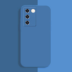 Custodia Silicone Ultra Sottile Morbida 360 Gradi Cover YK1 per Vivo V27e 5G Blu