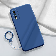 Custodia Silicone Ultra Sottile Morbida 360 Gradi Cover YK1 per Vivo Y12s (2021) Blu