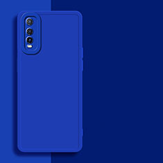 Custodia Silicone Ultra Sottile Morbida 360 Gradi Cover YK1 per Vivo Y70S 5G Blu