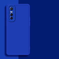 Custodia Silicone Ultra Sottile Morbida 360 Gradi Cover YK1 per Vivo Y73s 5G Blu