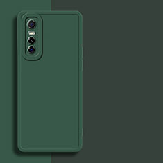 Custodia Silicone Ultra Sottile Morbida 360 Gradi Cover YK1 per Vivo Y73s 5G Verde Notte