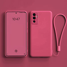 Custodia Silicone Ultra Sottile Morbida 360 Gradi Cover YK1 per Vivo Y75 4G Rosa Caldo