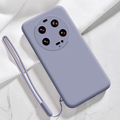 Custodia Silicone Ultra Sottile Morbida 360 Gradi Cover YK1 per Xiaomi Mi 13 Ultra 5G Grigio Lavanda