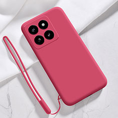 Custodia Silicone Ultra Sottile Morbida 360 Gradi Cover YK1 per Xiaomi Mi 14 Pro 5G Rosso