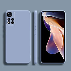 Custodia Silicone Ultra Sottile Morbida 360 Gradi Cover YK1 per Xiaomi Redmi Note 11 Pro+ Plus 5G Grigio Lavanda