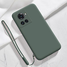 Custodia Silicone Ultra Sottile Morbida 360 Gradi Cover YK2 per OnePlus 10R 5G Verde Notte