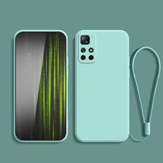 Custodia Silicone Ultra Sottile Morbida 360 Gradi Cover YK2 per Xiaomi Redmi Note 11 5G Ciano