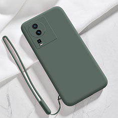 Custodia Silicone Ultra Sottile Morbida 360 Gradi Cover YK3 per Vivo iQOO Neo7 SE Verde Notte