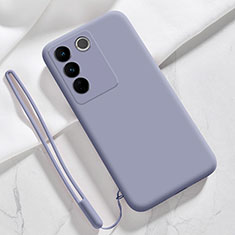 Custodia Silicone Ultra Sottile Morbida 360 Gradi Cover YK3 per Vivo V27 5G Grigio Lavanda