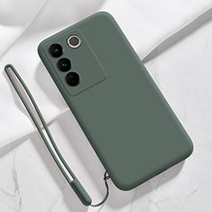 Custodia Silicone Ultra Sottile Morbida 360 Gradi Cover YK3 per Vivo V27e 5G Verde Notte