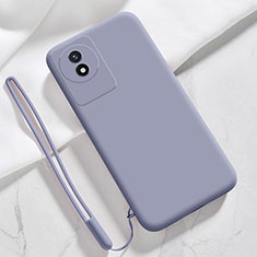 Custodia Silicone Ultra Sottile Morbida 360 Gradi Cover YK3 per Vivo Y02A Grigio Lavanda