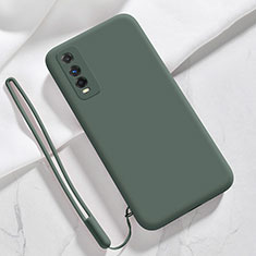 Custodia Silicone Ultra Sottile Morbida 360 Gradi Cover YK3 per Vivo Y70S 5G Verde Notte