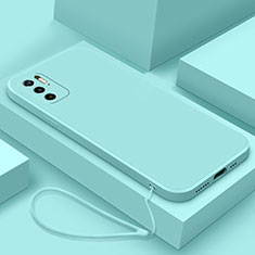 Custodia Silicone Ultra Sottile Morbida 360 Gradi Cover YK6 per Xiaomi POCO M3 Pro 5G Ciano