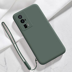 Custodia Silicone Ultra Sottile Morbida 360 Gradi Cover YK8 per Xiaomi Poco F5 Pro 5G Verde Notte