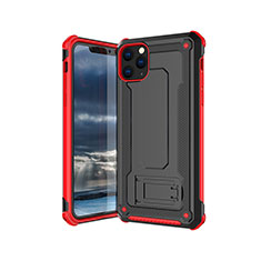 Custodia Silicone Ultra Sottile Morbida 360 Gradi Cover Z01 per Apple iPhone 11 Pro Max Rosso e Nero