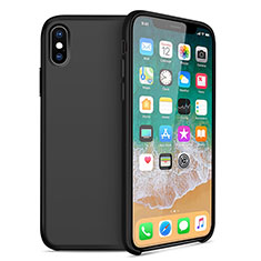 Custodia Silicone Ultra Sottile Morbida 360 Gradi per Apple iPhone X Nero