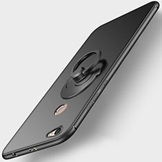 Custodia Silicone Ultra Sottile Morbida con Anello Supporto per Xiaomi Redmi Note 5A High Edition Nero