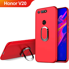 Custodia Silicone Ultra Sottile Morbida con Magnetico Anello Supporto per Huawei Honor View 20 Rosso