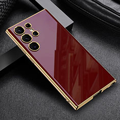 Custodia Silicone Ultra Sottile Morbida Cover AC1 per Samsung Galaxy S21 Ultra 5G Rosso