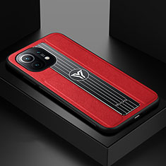 Custodia Silicone Ultra Sottile Morbida Cover C01 per Xiaomi Mi 11 Lite 5G NE Rosso