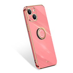 Custodia Silicone Ultra Sottile Morbida Cover con Anello Supporto per Apple iPhone 14 Plus Rosa