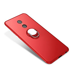 Custodia Silicone Ultra Sottile Morbida Cover con Anello Supporto per Xiaomi Redmi 5 Rosso