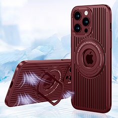 Custodia Silicone Ultra Sottile Morbida Cover con Mag-Safe Magnetic AC1 per Apple iPhone 15 Pro Rosso