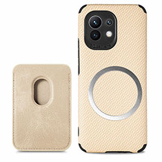 Custodia Silicone Ultra Sottile Morbida Cover con Magnetico A05 per Xiaomi Mi 11 Lite 5G NE Oro