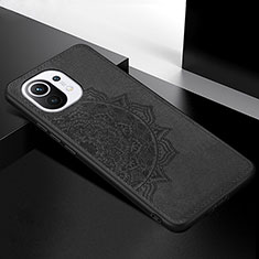 Custodia Silicone Ultra Sottile Morbida Cover con Magnetico A08 per Xiaomi Mi 11 Lite 4G Nero