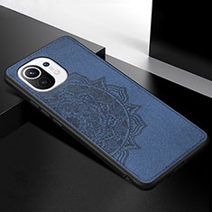 Custodia Silicone Ultra Sottile Morbida Cover con Magnetico A08 per Xiaomi Mi 11 Lite 5G Blu
