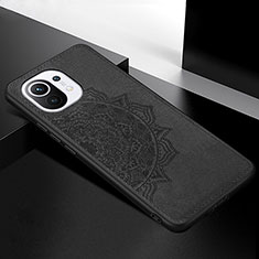 Custodia Silicone Ultra Sottile Morbida Cover con Magnetico A08 per Xiaomi Mi 11 Lite 5G Nero